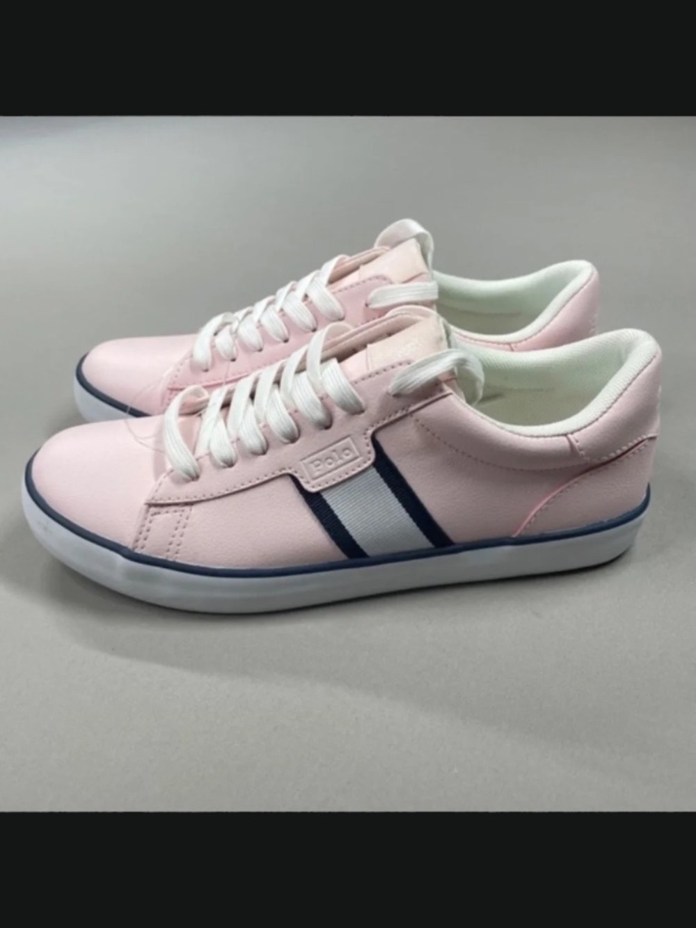 NEW Polo Ralph Lauren Shoes Womens 5.5 pink leather sneaker preppy casual - Picture 4 of 9